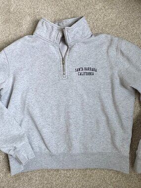 Popular Brandy Melville Santa Barbara 1/4 Zip Sweatshirt |  Gray | OS